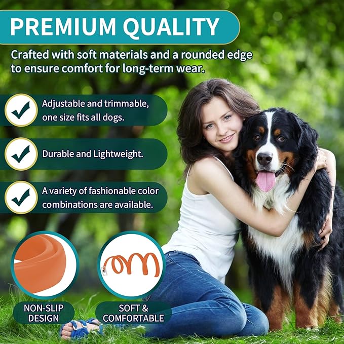 4 Pack Flea Collar for Dogs, Dog Flea and Tick Collar 8 Months Flea and Tick Treatment Prevention for Dogs, Waterproof Adjustable Dog Flea Collar Natural Tick and Flea Collar for Dogs (Oragne&Green)