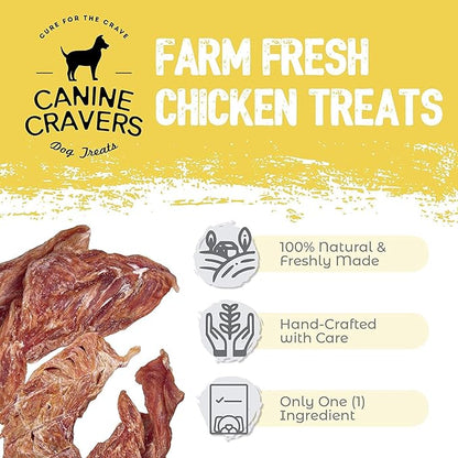 Canine Cravers Single Ingredient Dog Treats – Healthy and Nutritious Human Grade Air Dried Hypoallergenic Pet Food - Grain Free, Gluten Free and No Soy – 100% All Natural Variety 3 Pack
