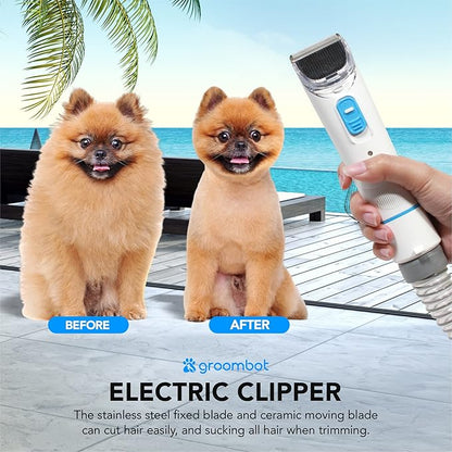 Pet Grooming Kit & Vacuum, Low Noise Suction, 2.5L Large Hair Collection Box, 5 Professional Grooming Tools for Shedding, Trimming, and More for Dogs Cats and Other Animals