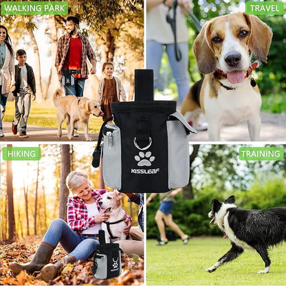 Dog Treat Pouch, Treat Pouches for Pet Training, Dog Treat Training Pouch Dog Clicker, Dog Training Treat Pouch Built-in Poop Bag Dispenser, Hands-Free Snack Dog Treat Bag