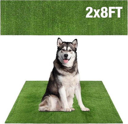 Large Dog Grass Pee Pad, 2FTx8FT Artificial Grass Puppy Potty Training, Indoor Outdoor Pets Turf Balcony Patio Yard