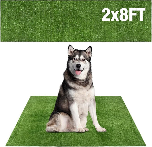Large Dog Grass Pee Pad, 2FTx8FT Artificial Grass Puppy Potty Training, Indoor Outdoor Pets Turf Balcony Patio Yard