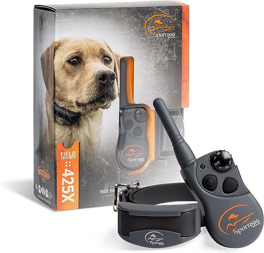 SportDOG Brand 425 Remote Trainers - 500 Yard Range E-Collar with Static, Vibrate and Tone - Waterproof, Rechargeable - Black (SD-425X) Dog Training Collar