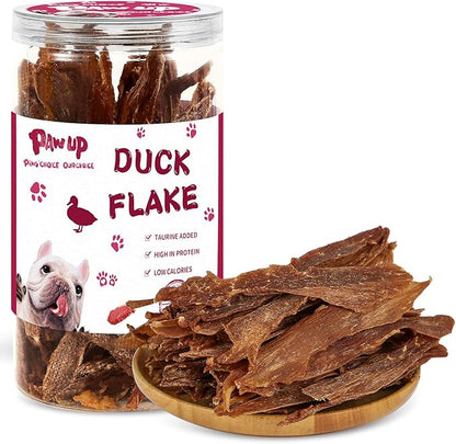 Dog Treats Jerky Duck Crisp Flakes, 1% Taurine Added, 6oz (170g), Duck Jerky Chip Flakes, High Protein Duck Dog Training Rewards, Rawhide-Free, Gluten-Free