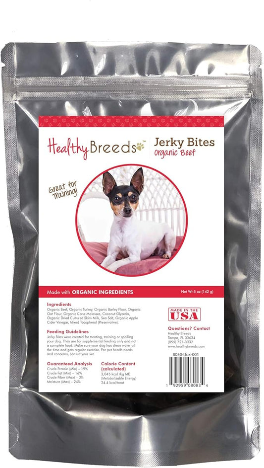 Healthy Breeds Toy Fox Terrier Jerky Bites Beef Recipe Dog Treats 5 oz