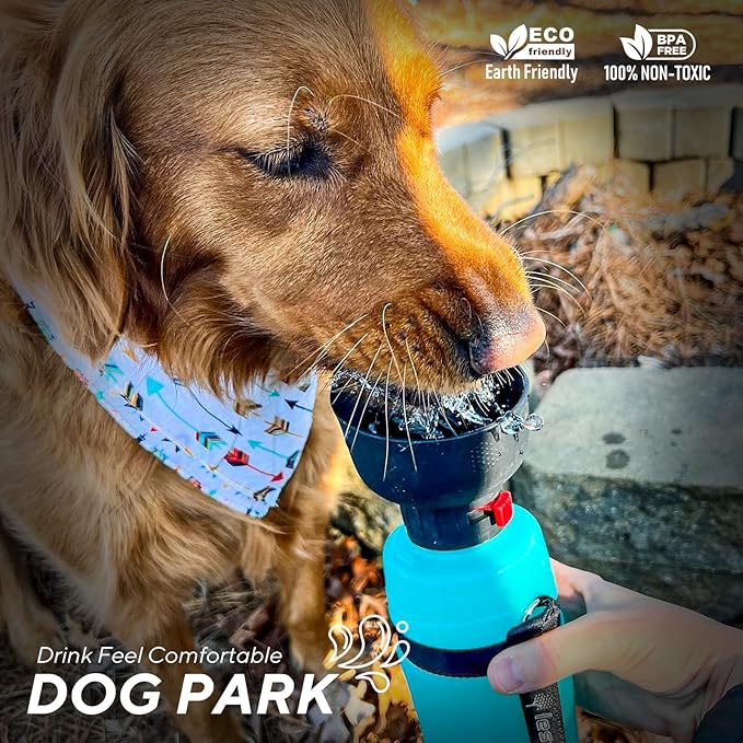 lesotc Upgraded Dog Water Bottle Foldable,Portable Dog Water Dispenser,Leak Proof Pet Water Bottle for Dogs,Dog Travel Water Bottle for Outdoor Walking,Hiking,Travel,BPA Free,Lightweight