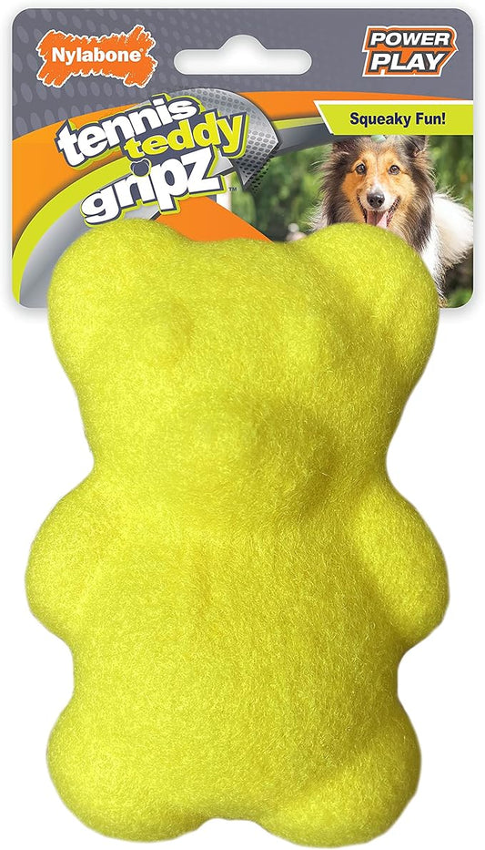 Nylabone Power Play Tennis Teddy Gripz Bear Dog Toy Teddy Medium (1 Count)