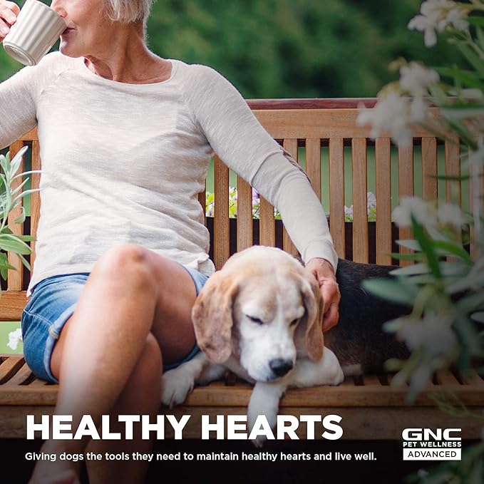 GNC Pets Advanced Dog Supplements for Cardiovascular Support| 90 Ct Soft Chew Dog Supplements for Cardio Health and Heart Health | Easy to Chew Dog Supplements, Made in The USA