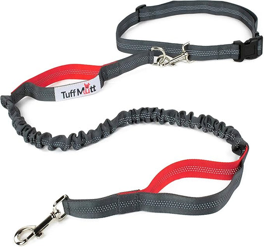 Hands Free Dog Leash, A Dog Running Leash for Dogs That Makes A Great Waist Leash for Dog Walking, Double Handle Bungee Dog Leash with Reflective Stitching and Adjustable Dog Walking Belt