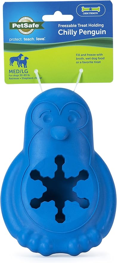 PetSafe BB-Penguin-ML Chilly Penguin Treat Holding Dog Toy, Medium/Large, for Large Breeds
