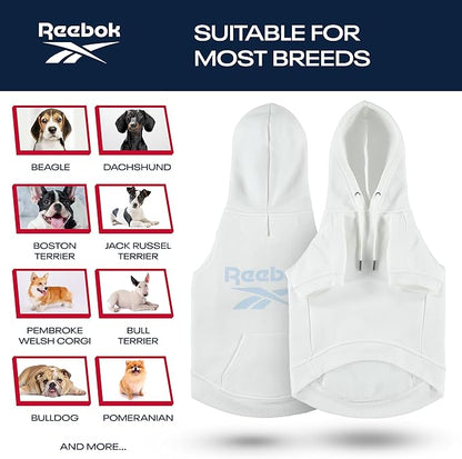 Reebok Dog Hoodie – Fleece Dog Sweater with Leash Hole, Cold Winter Dog Sweatshirt for Small Medium and Large Dogs, Premium Dog Fall Sweater Pullover Hoodie, Cozy Warm Perfect Dog Christmas Outfit