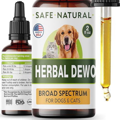 Liquid Herbal Cleanse for Cats and Dogs - Homeopathic Control for Pets of All Breeds and Sizes - Puppy and Kitten - USA-Sourced Ingredients - Preventative or Reactive - 2oz