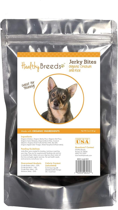 Healthy Breeds Swedish Vallhund Jerky Bites Chicken & Rice Recipe Dog Treats 5 oz
