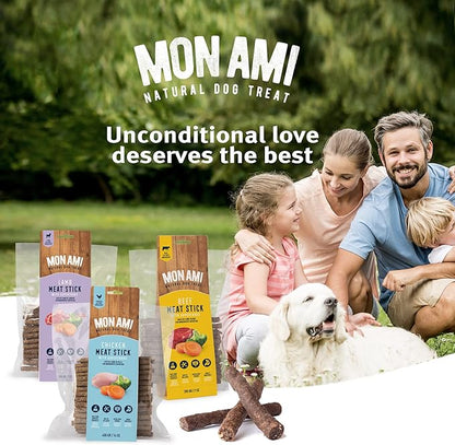Mon Ami Beef Meat Sticks for Dogs with Farm Fresh Vegetables (28 Oz) – Human Grade Dog Treats with Superfoods - Training Treats for Dogs - Healthy Dog Treats for Small, Medium and Large Dogs