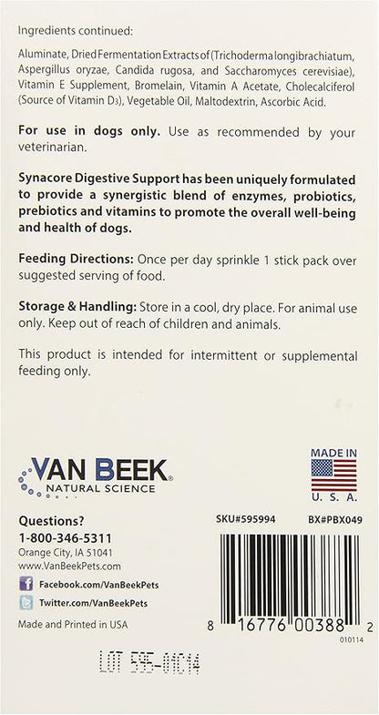 VAN BEEK Synacore Digestive Support for Dogs, 30-Pack