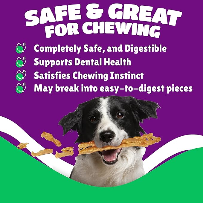 Turkey Tendons for Dogs Made in USA with 100% Turkey and No Glycerin; Healthy Jerky Dog Treats for Medium Dogs; Natural Dog Chews; Dog Jerky Treats; Human Grade Dog Treats Small Dogs; 6 oz Bag