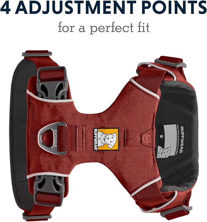 Ruffwear, Front Range Dog Harness, Reflective and Padded Harness for Training and Everyday, Red Clay, XX-Small
