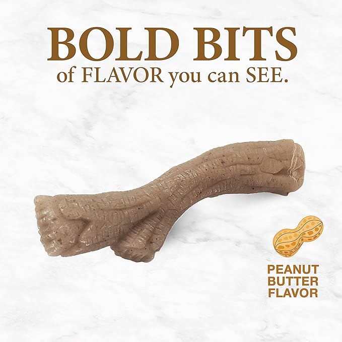 Nylabone Gourmet Style Strong Chew Stick Dog Chew Toy, Peanut Butter Flavor, Medium/Wolf (1 Count)