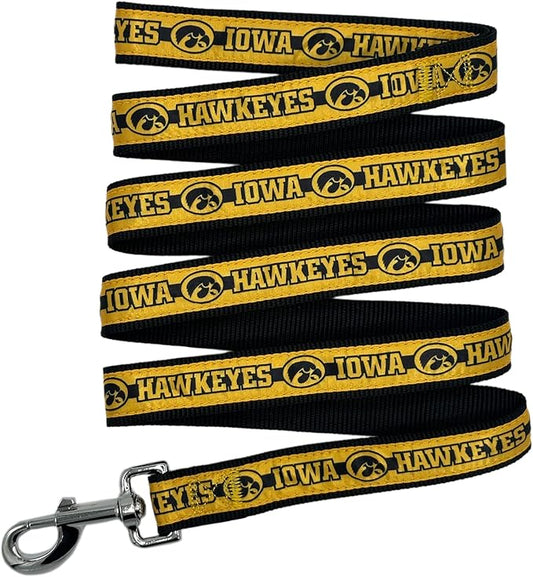 Pets First Collegiate Pet Accessories, Dog Leash, Iowa Hawkeyes, Large