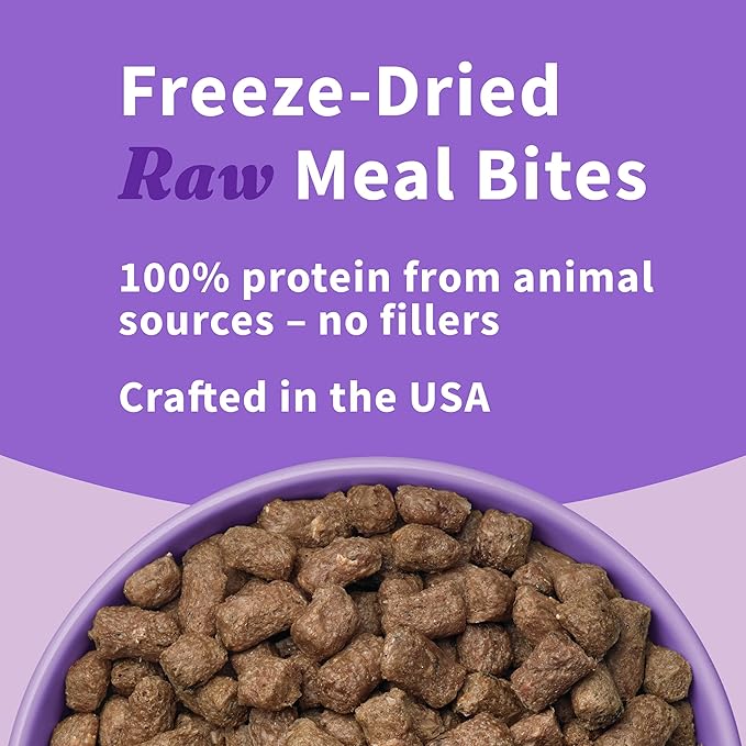 Halo Meal Bites Freeze Dried Raw Dog Food, Whitefish Recipe, Real Meat Dog Food Bag, Adult Recipe, 14-OZ Bag