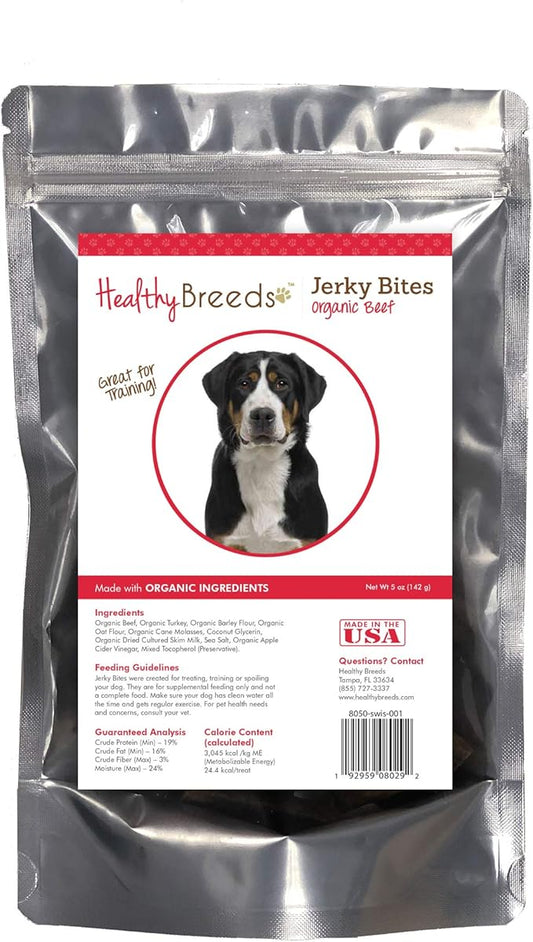 Healthy Breeds Greater Swiss Mountain Dog Jerky Bites Beef Recipe Dog Treats 5 oz