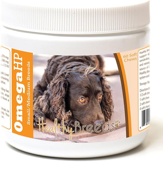 Healthy Breeds American Water Spaniel Omega HP Fatty Acid Skin and Coat Support Soft Chews 60 Count