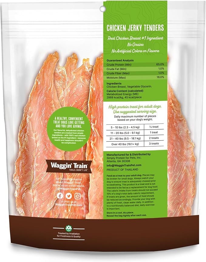 Waggin' Train Chicken Jerky for Dogs - Limited Ingredient Dog Treats for Dogs 30 oz. Pouch