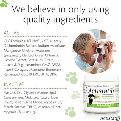 Canine Small Dog Soft Chews, 120ct – Patented Extra-Strength Joint, Cartilage, Soft Tissue Supplement: Glucosamine, Chondroitin, Manganese, MSM, L-Carnitine – High Absorption, Fast Results