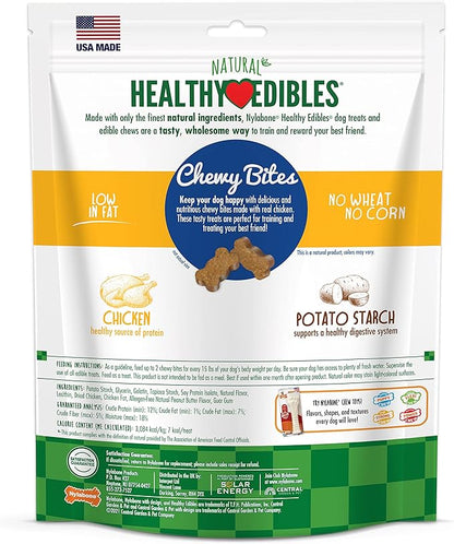 Nylabone Healthy Edibles Chewy Bites Dog Training Treats Chicken, 12 Ounce (1 Count)