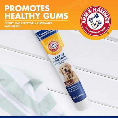 Arm & Hammer for Pets Tartar Control Enzymatic Toothpaste for Dogs | Reduces Plaque & Tartar Buildup | Safe for Puppies | Beef Flavor, 2.5 Ounces Dog Toothpaste