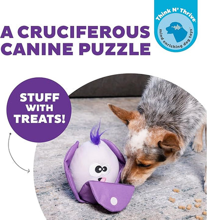 Outward Hound Nina Ottosson Hide N' Find Interactive Plush Dog Puzzle, Dog Enrichment Toys, Plush, Durable Dog Toy, Cauliflower, Purple