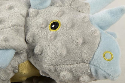 goDog Dinos Frills Squeaky Plush Dog Toy, Chew Guard Technology - Gray, Extra Large