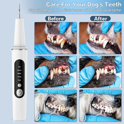 Dog Plaque Remover for Teeth, Dog Tooth Brushing Kit for Tartar, 5 Modes Pet Dog Teeth Cleaning, Dog Pet Puppy Dental Toothbrush Tool, Pet Teeth Cleaning Suitable for Dog/Cat