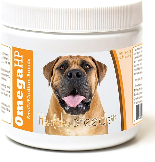 Healthy Breeds Boerboel Omega HP Fatty Acid Skin and Coat Support Soft Chews 60 Count