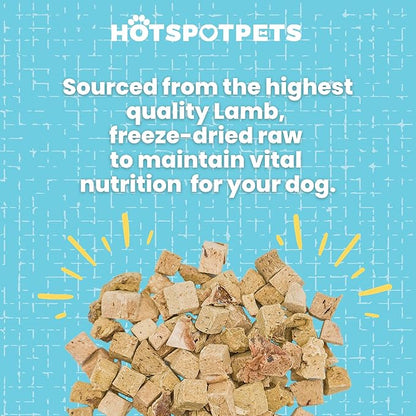 hotspot pets Freeze Dried Lamb Heart Treats for Cats & Dogs - 1LB BIG BAG- Single Ingredient All Natural Grain-Free - Perfect for Training, Healthy Topper or Snack - Made in USA