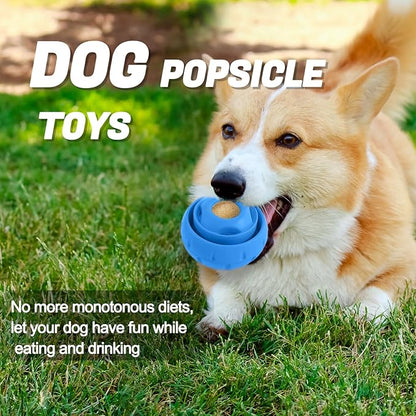 Freezable Fillable Dog Toy: Long-Lasting Rubber Chew Toy with Silicone Treat Tray, Distracts Your Pup from Boredom, Reusable & Dishwasher Safe, for Large Dogs 25lbs+, Blue