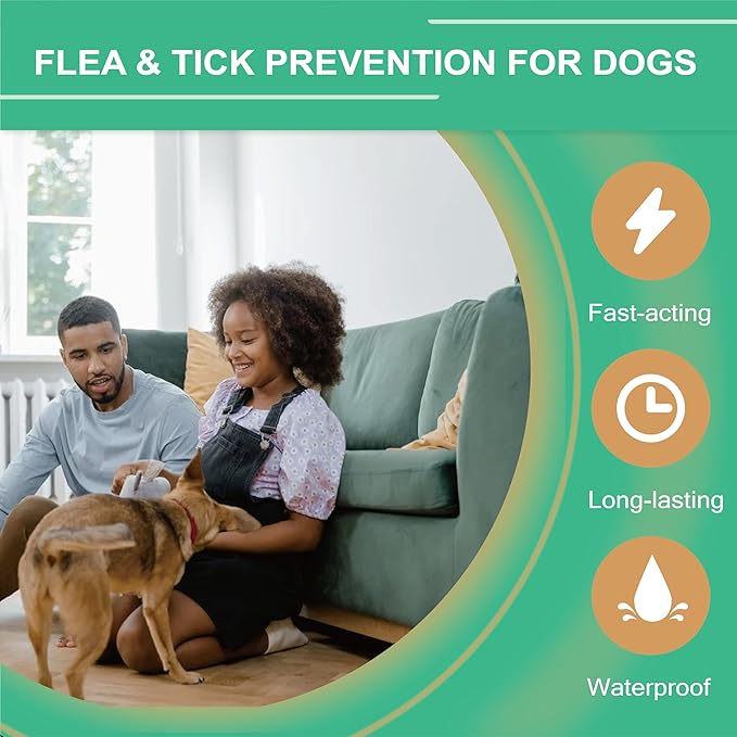 Flea and Tick Prevention for Dogs, Flea and Tick Treatment for Small Dog, Natural Essential Oil, Flea & Tick Control, 5-22 Pounds, 3 Doses