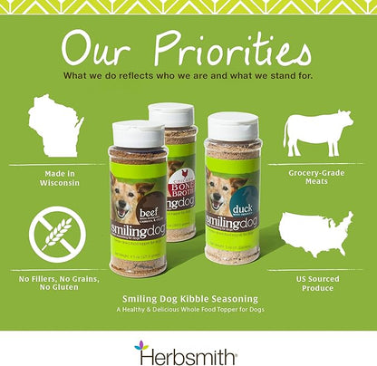 Herbsmith Kibble Seasoning – Freeze Dried Beef – DIY Raw Coated Kibble Mixer - Dog Food Topper for Picky Eaters, 4.5 oz (Packaging May Vary)