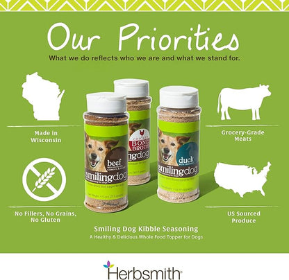 Herbsmith Kibble Seasoning – Freeze Dried Raw Salmon – DIY Raw Coated Kibble Mixer - Dog Food Topper for Picky Eaters, 6.2 oz [Bundle x3]