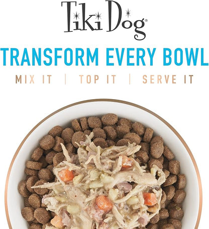 Tiki Dog Meaty – Grain Free High Protein Wet Dog Food Salmon Recipe in Broth, 4 cans, 3 oz
