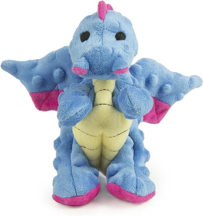 goDog Bubble Plush Dragons Squeaky Dog Toy, Chew Guard Technology - Periwinkle, Small