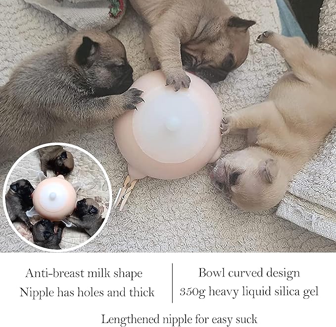 Puppy Feeder Puppy Milk Feeder Puppy Nursing Station Puppy feeders for Multiple Puppies Puppy Milk replacer Doggie Bubble Dongdong pet (S size bowl (Kitten/Toy Puppy), Pink)