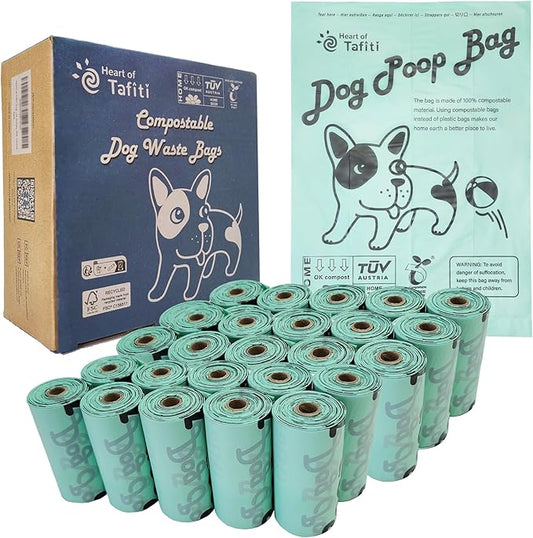 Dog Poop Bags, Compostable Dog Poop Bags Rolls, Plant-Based Doggy Poop Bags, Eco-Friendly Dog Bags for Poop, Extra Thick and Leak Proof, Unscented, Size 9 x 13 Inches, 250 Counts