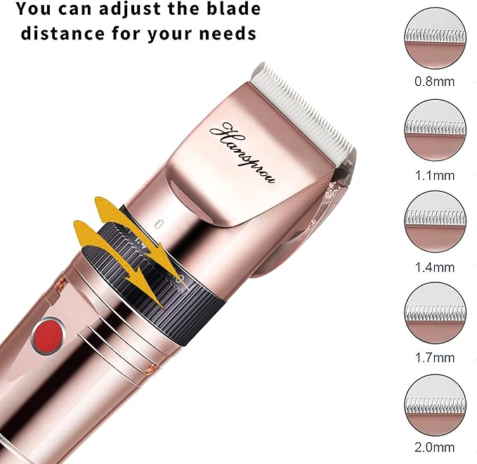 Cordless Dog Clippers for Grooming, Professional 5000mAh Battery Pet Clipper for Thick Coats Heavy Duty Dog Hair Trimmers Low Noise with Guard Combs for Dog Cat