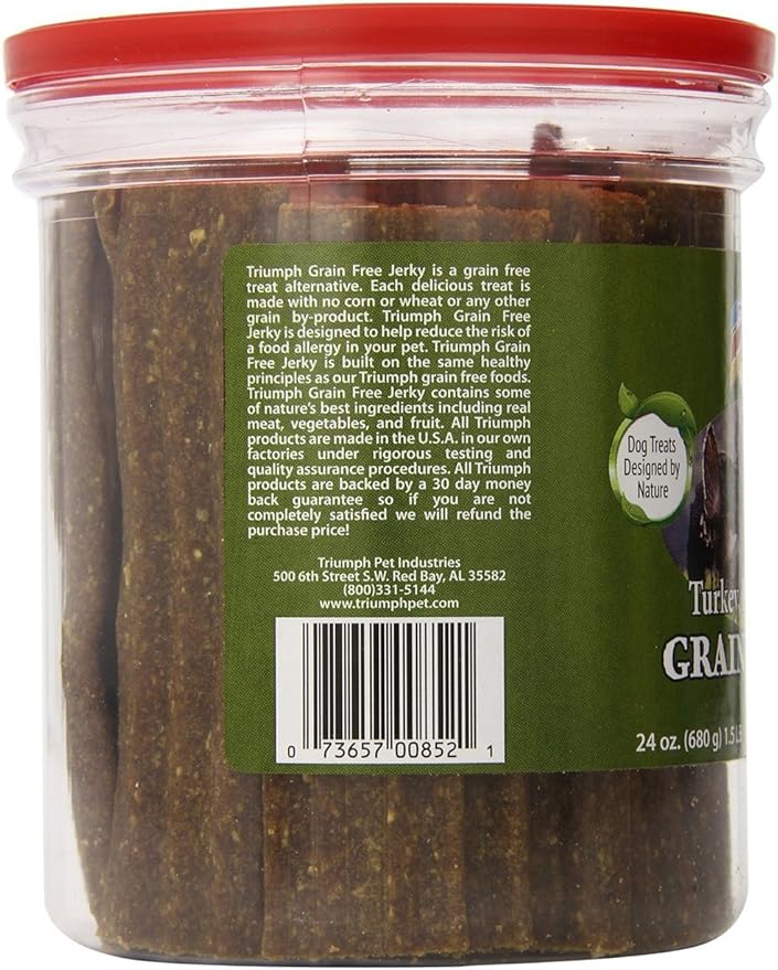 Triumph Dog Turkey, Pea, & Berry Grain Free Jerky, 24-Ounce [2-Pack]