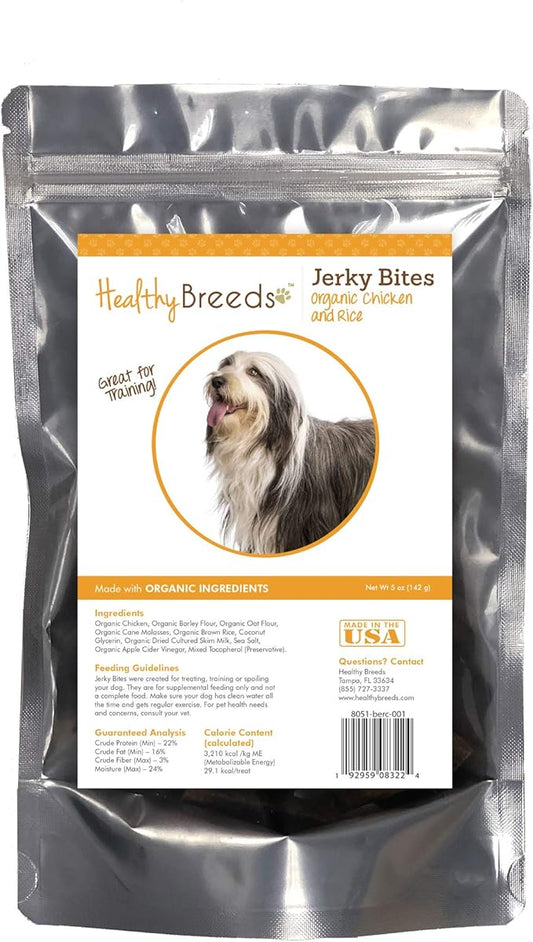 Healthy Breeds Bearded Collie Jerky Bites Chicken & Rice Recipe Dog Treats 5 oz