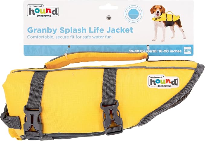 Outward Hound Granby Splash Yellow Dog Life Jacket, Small