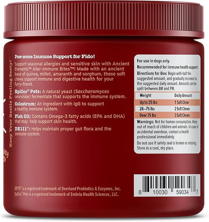 Zesty Paws Dog Allergy Relief - Anti Itch Supplement - Omega 3 Probiotics for Dogs - Digestive Health - Soft Chews for Skin & Seasonal Allergies - with Epicor Pets - Bison - 90ct