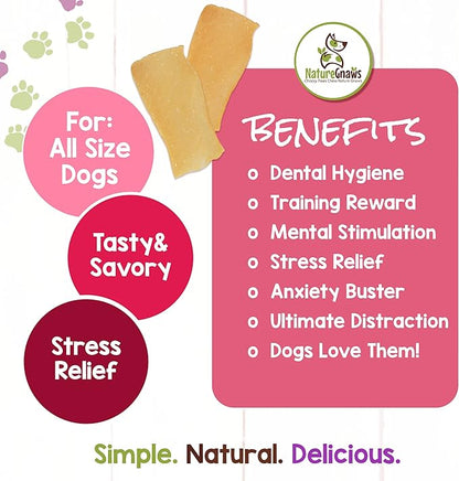 Nature Gnaws Pork Skin Chews for Dogs - Premium Natural Tasty Jerky Treats - Long Lasting Dog Chew Bones - Rawhide Free (Pack of 2)