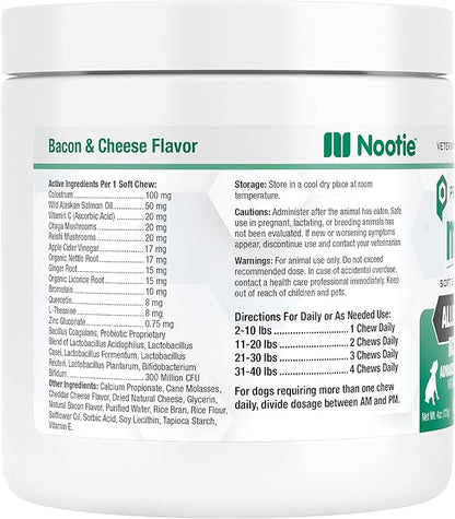 Nootie Progility Mini Allergy Relief Supplement, Itch Relief Supplement for Dogs, 60 Soft Chews per Container